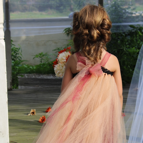 2 tone Tulle tutu dress, Flower Girl, Fairy, princ - Picture 5 of 5